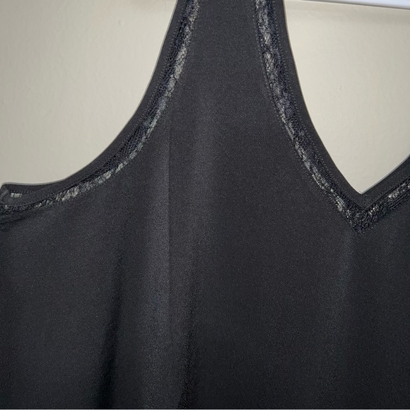 STUDIO CREPE JERSEY LACE INSET DOUBLE V-NECK TANK - NWT - Picture 6 of 7